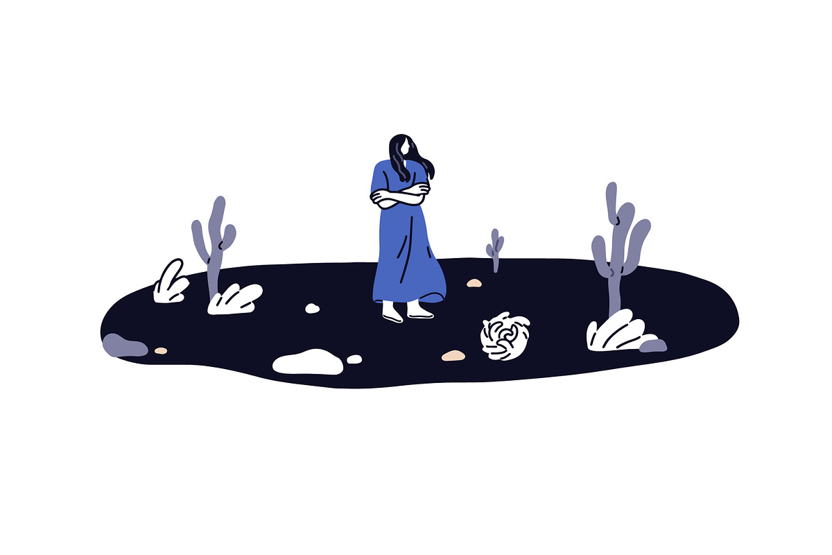 Loneliness, psychology concept set, a Person Illustration by Good Studio (Photo 7 of 9)