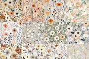 Muted Boho Florals Digital Paper, a Background Graphic by LA Design (Thumbnail 4 of 10)