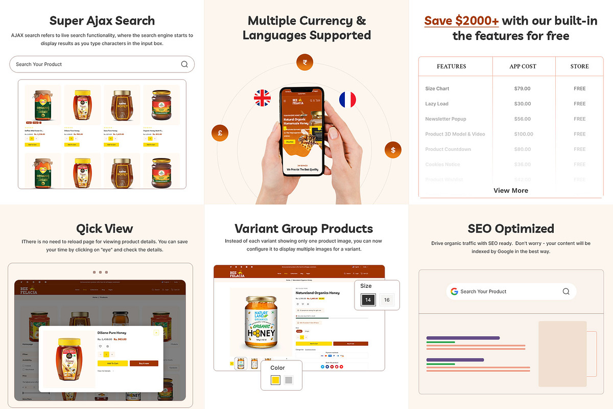 Honey Shopify Theme, a Shopify Template by LogicGo Shopify Experts (Photo 4 of 5)
