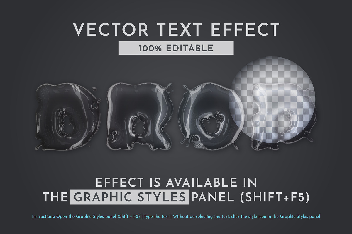 Drop Water Editable Text Effect, a Layer Style Add-On by rwgusev (Photo 1 of 5)