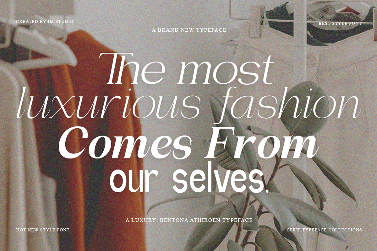 Bentona Athiroen (27 Fonts Style), a Serif Font by IM Studio (Photo 7 of 11)