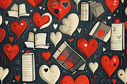 Vintage Love Pattern, a Background Graphic by Printable Treasure (Thumbnail 4 of 4)