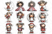 Whimsical Dolls Clipart Bundle, an Illustration by DreamPrint404 (Thumbnail 7 of 7)