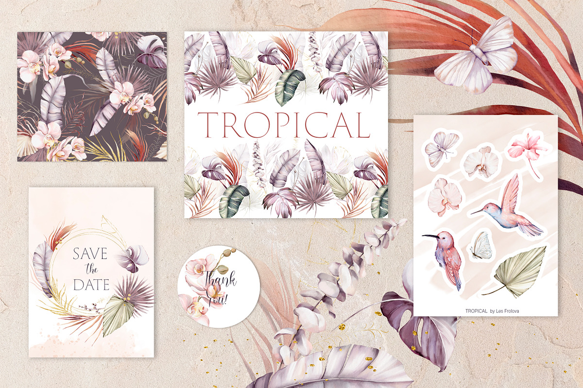 Watercolor Tropical Collection, an Illustration by Les Frolova (Photo 10 of 14)