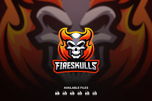 Fire Skull Logo Template, a Design Template by artchiles_design