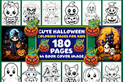 180 Cute Halloween Coloring Pages, a Seasonal Illustration by Coco Bloom (Thumbnail 1 of 6)