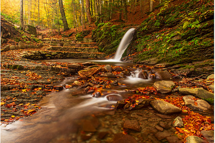 Autumn mountain waterfall, a Nature Photo by Nature and travel