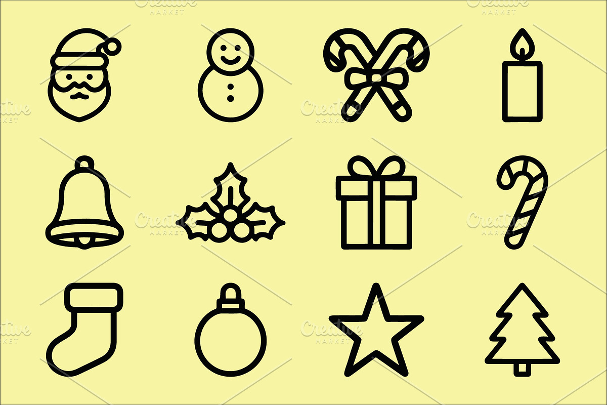 Christmas Icons Vector, an Outline Icon by Vectorium Studio (Photo 1 of 2)