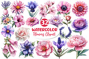 Lavender & Pink Flowers Clipart, an Illustration by Dream Creation (Thumbnail 1 of 4)