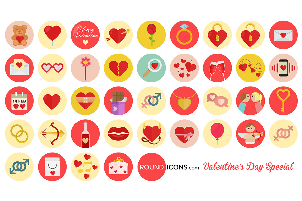 Valentine's Day Flat Icons, an Icon by Vectopus.com (Photo 2 of 3)