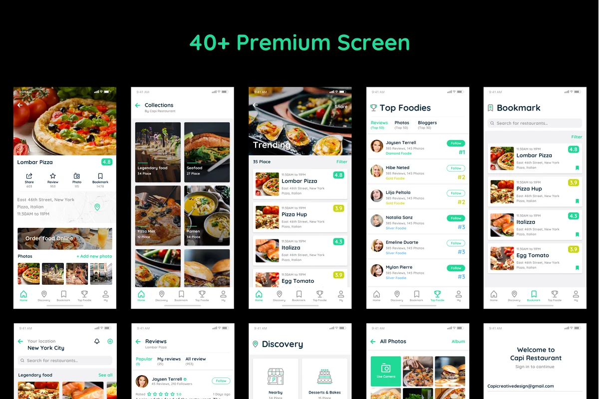 Capi Restaurant UI Kit iOS iphone X, an App Template by Capi Product (Photo 4 of 8)