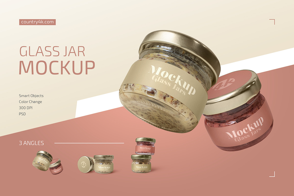 Glass Jars Mockup Set, a Cups & Container Mockup by Country4k (Photo 1 of 4)