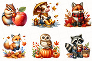 Watercolor Autumn Animals Clipart, an Illustration by OK Design (Thumbnail 3 of 5)