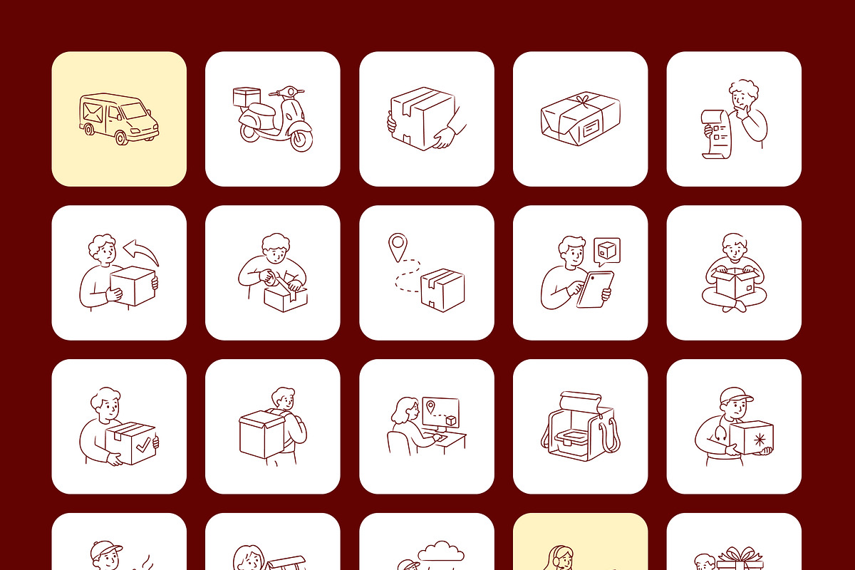 Delivery HandDrawn Doodles Bundle, an Outline Icon by Vectors Market (Photo 9 of 11)