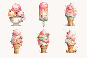 Whimsical ice cream Clipart, a Seasonal Illustration by Designworld (Thumbnail 5 of 10)
