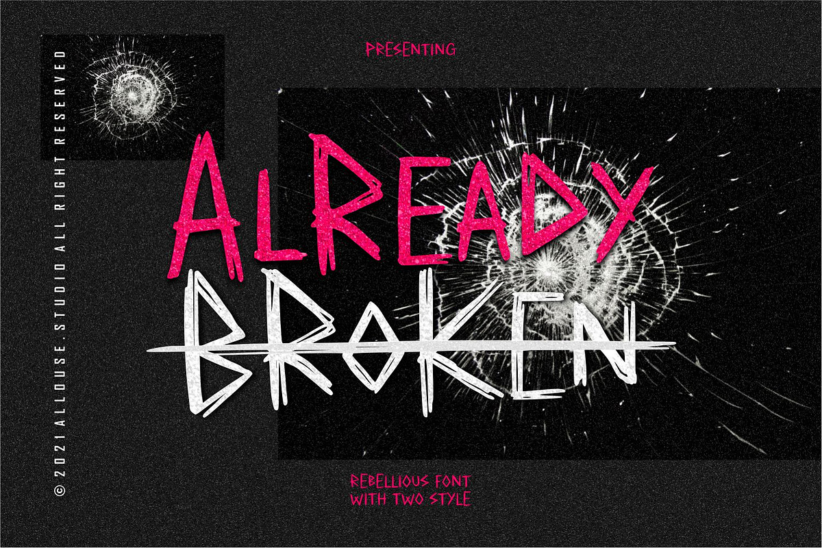 Already Broken Font, a Script Font by Allouse Studio (Photo 1 of 12)