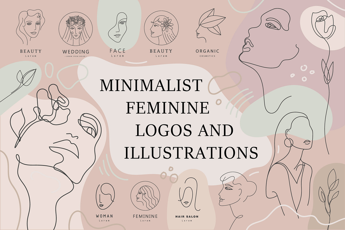 Minimalist Line Feminine Logos, a Decorative Illustration by Marylia (Photo 1 of 9)