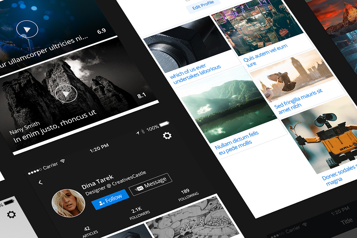 Shadow Mobile Kit, an UI Kit Template by CreativesCastle (Photo 8 of 9)