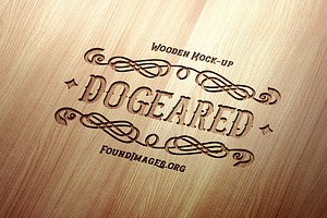 Engraved Wood Logo Badge Mockup