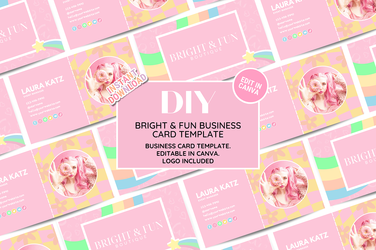 Bright Business Card Template, a Business Card Template by SunshineStudioBoutique (Photo 2 of 10)