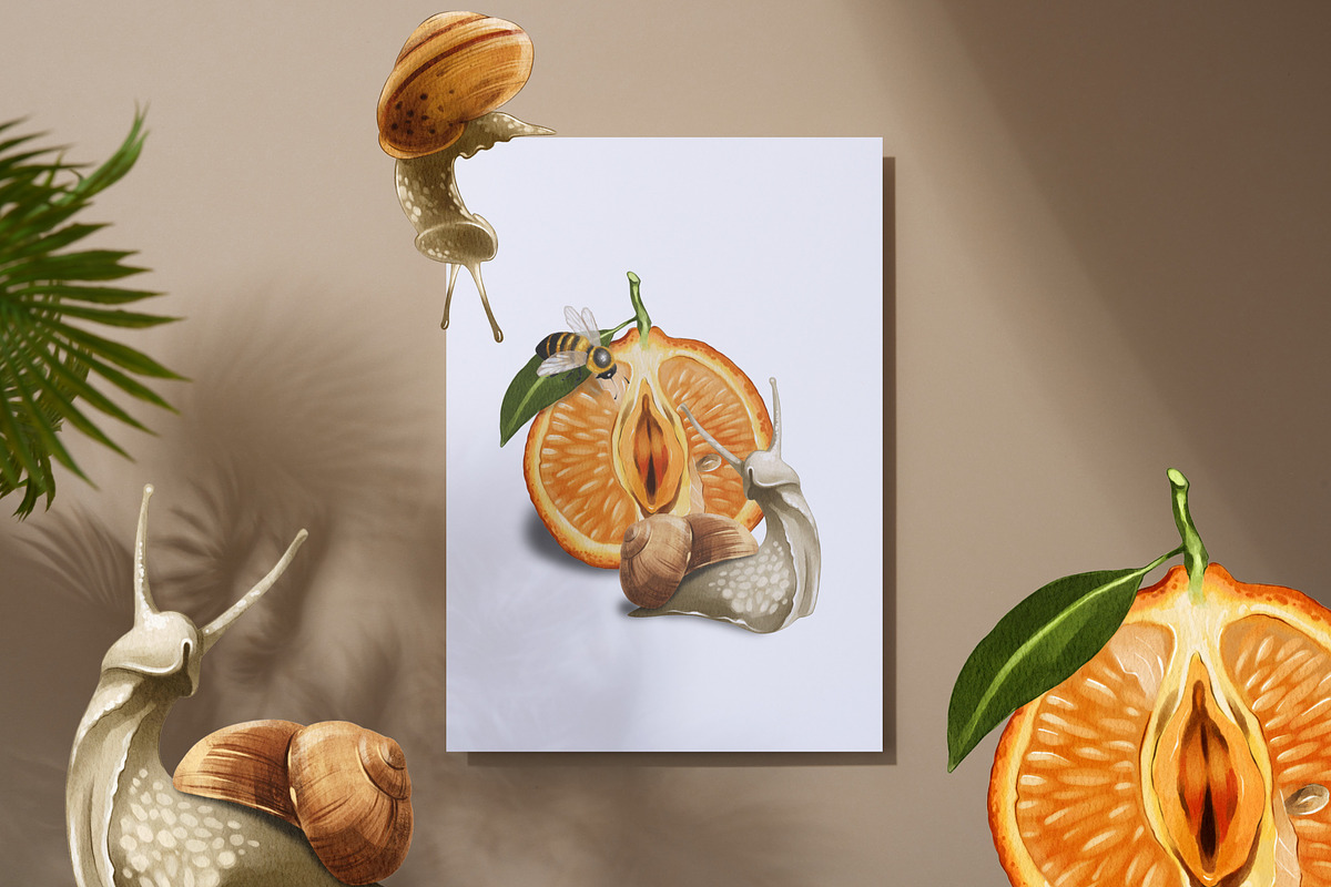 Genitals in the form of fruits, an Illustration by IrynaPanashii (Photo 4 of 11)