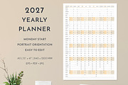 2027 Wall Planner Monday Start P, a Stationery Template by Olga Begak Art & Design (Thumbnail 1 of 4)