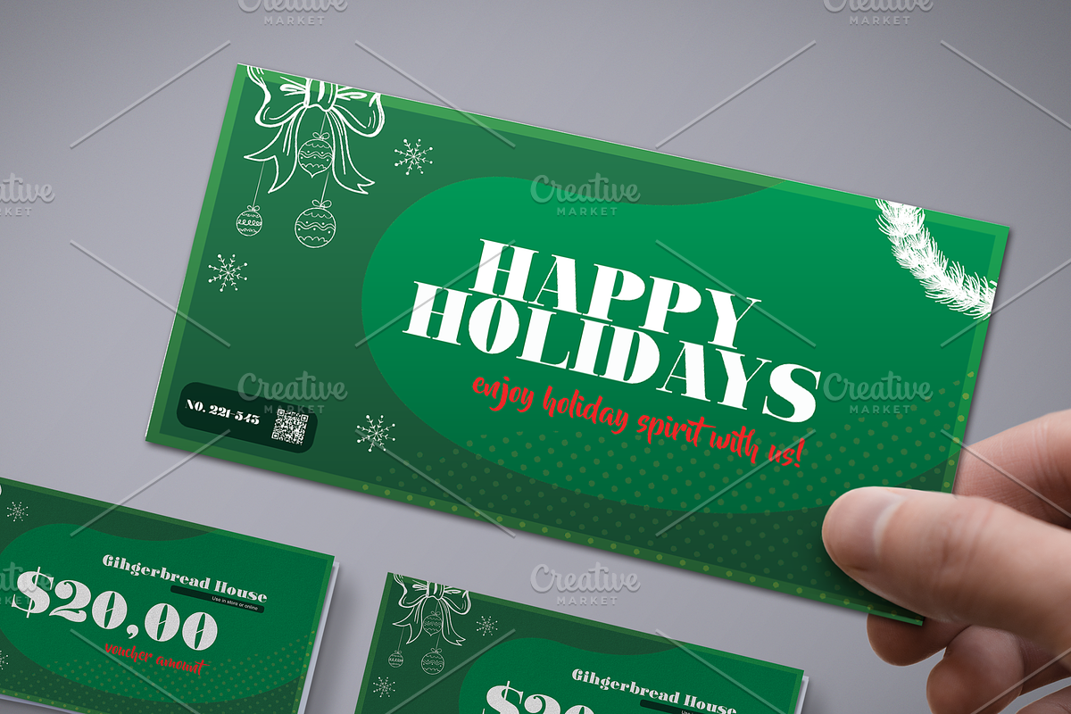Christmas Gift Voucher, a Card Template by Tzochko (Photo 3 of 4)