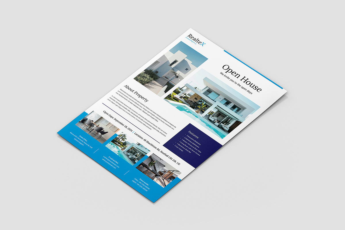 Realtex Estate Agency Flyer Canva, a Flyer Template by artbart (Photo 4 of 9)