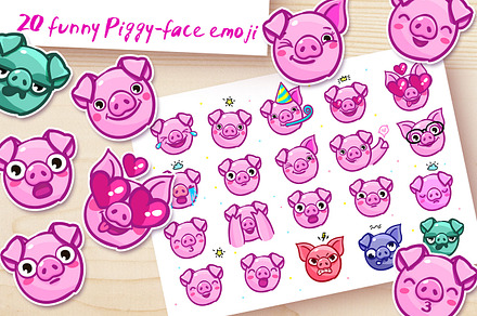 20 funny Piggy-face emoji