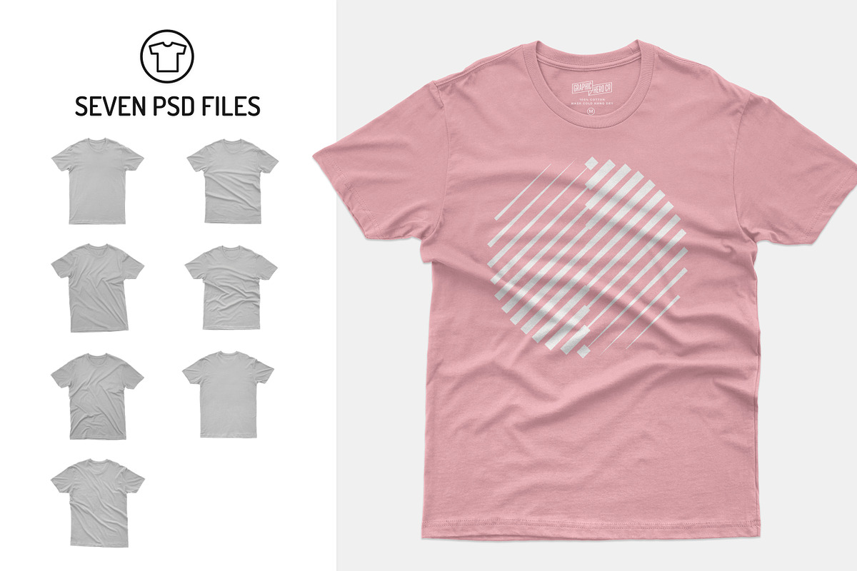 Mens Short Sleeve T-shirt Mockups, a Shirt Mockup by GraphicHero (Photo 2 of 6)