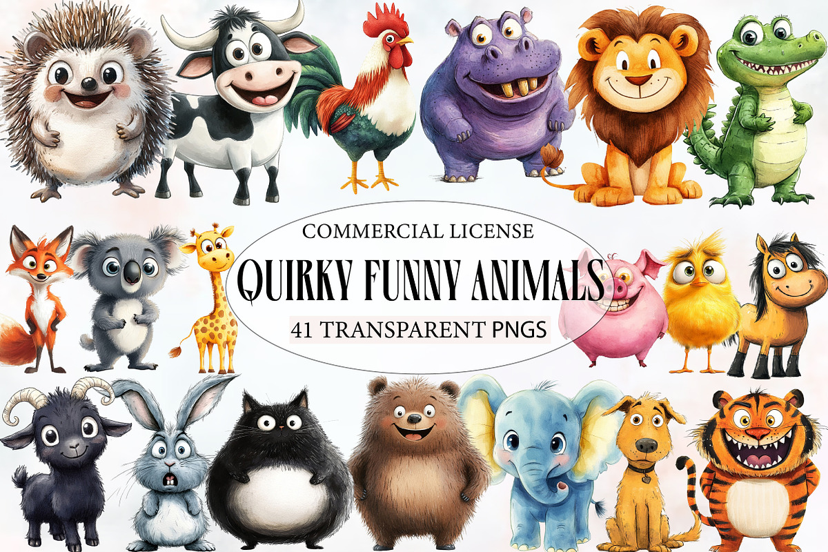 Quirky Funny Animals Sublimation, an Illustration by Designworld (Photo 1 of 6)