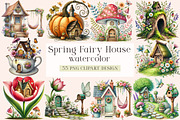 Spring Fairy House Clipart, a Seasonal Illustration by DreamArtGraphic (Thumbnail 1 of 5)
