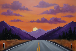 Empty road landscape stock image, a Nature Photo by ComfortQ