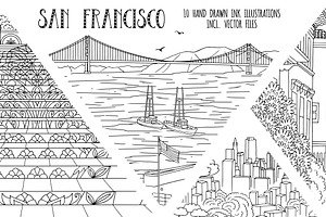 San Francisco - Hand Drawn Line Art