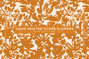 Hand Painted Ocher Flowers