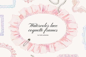 Watercolor lace coquette frames