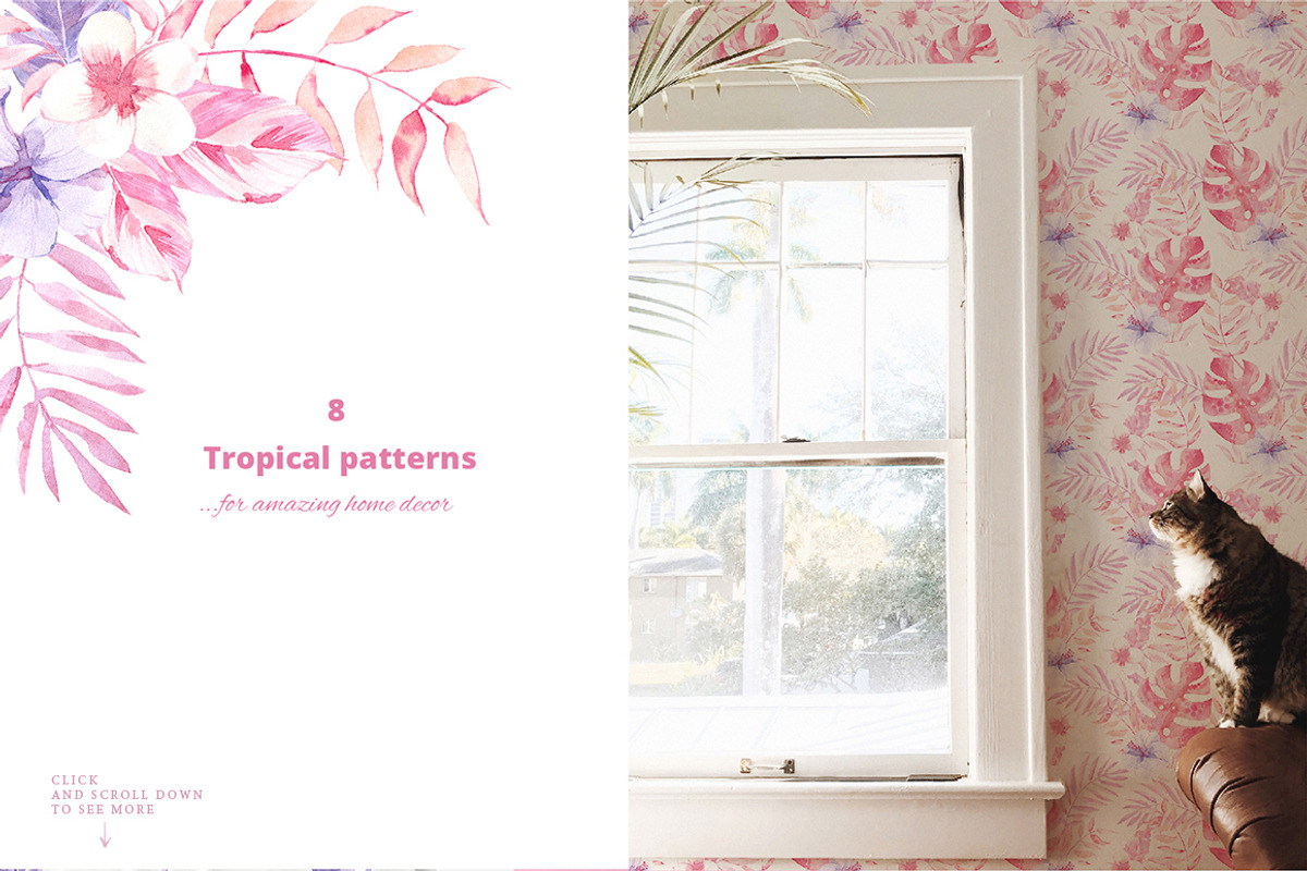 Sunset in the Tropics graphic set., a Decorative Illustration by Dinkoobraz (Photo 4 of 9)