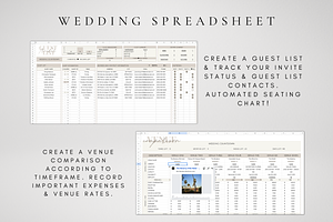 Digital Wedding Spreadsheet