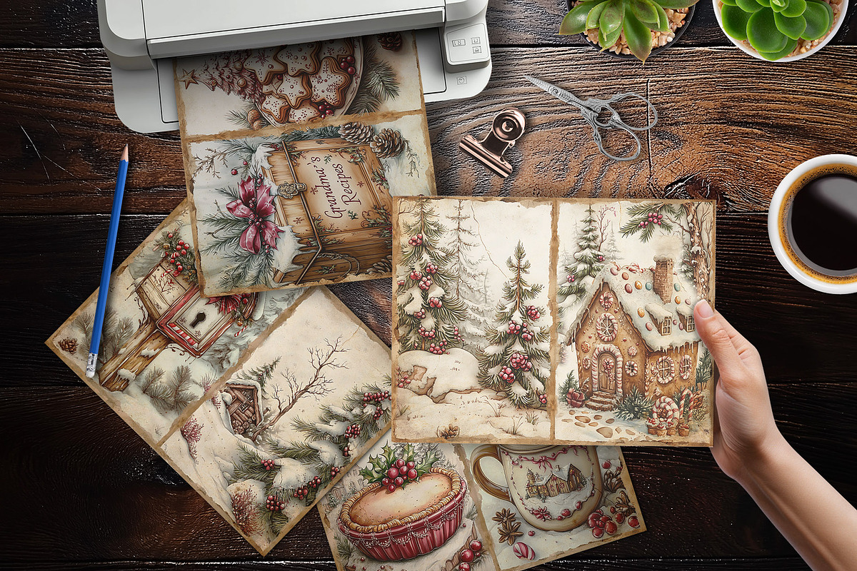 Christmas Bakery Junk Journal Pages, a Stationery Template by V Design Creator (Photo 2 of 8)