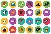 25 Cap And Hat Flat Icons Set, an Illustration by VectorCam (Thumbnail 1 of 5)