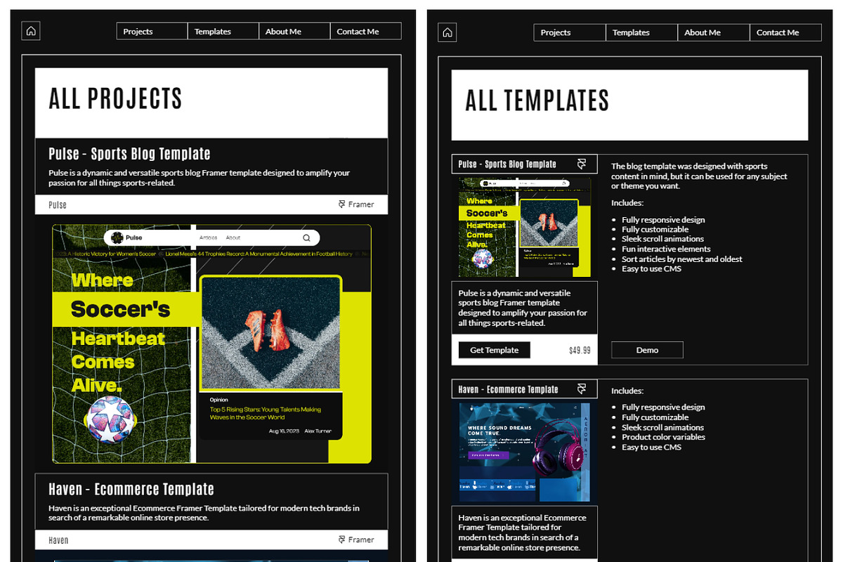 THdesign - Portfolio Framer Template, a Landing Page Template by THdesign (Photo 3 of 4)