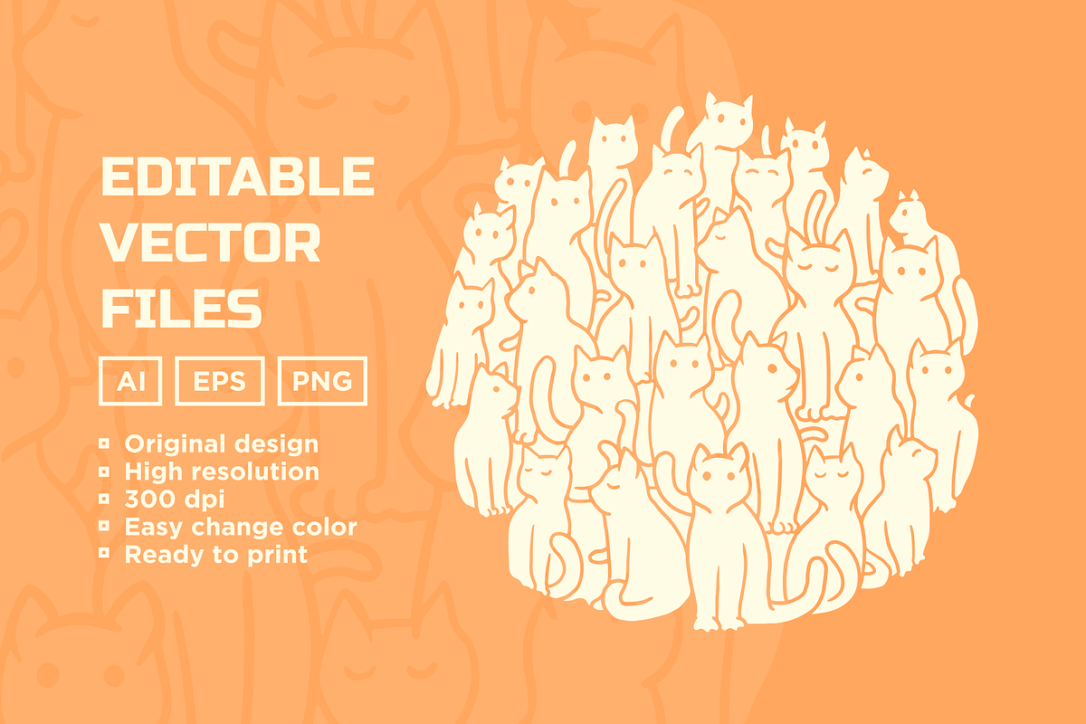 Cat Society, an Animal Illustration by Mangustudio (Photo 3 of 3)