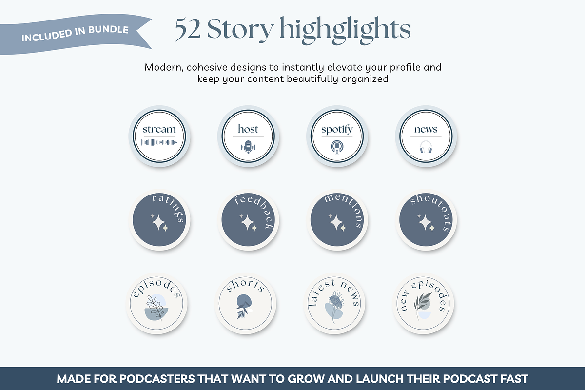Podcast mega bundle Canva template, a Social Media Template by Cate Creates (Photo 9 of 10)