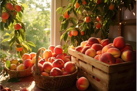 Juicy Peaches bunch fruit harvest, a Food & Drink Photo by Ylivdesign