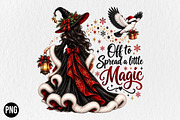 Dark Christmas Magic Witch Sublimat, a Seasonal Illustration by CraftArtStudio (Thumbnail 1 of 4)
