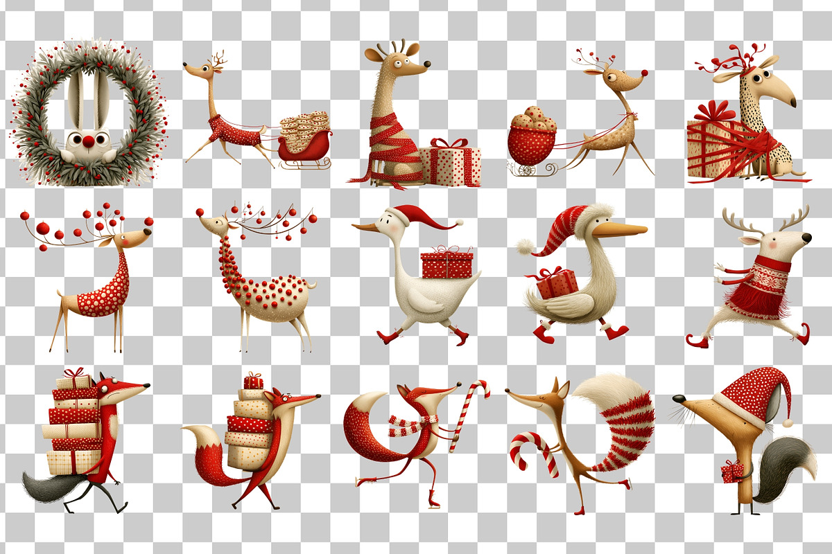 Christmas Woodland PNG Clipart, a Seasonal Illustration by Nicolle's Colorful Art (Photo 3 of 5)