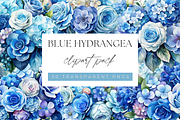 Blue Hydrangea Floral Clipart, a Graphic by Velvet Muse (Thumbnail 1 of 5)