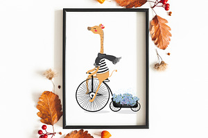 Cute giraffe print.Cartoon character
