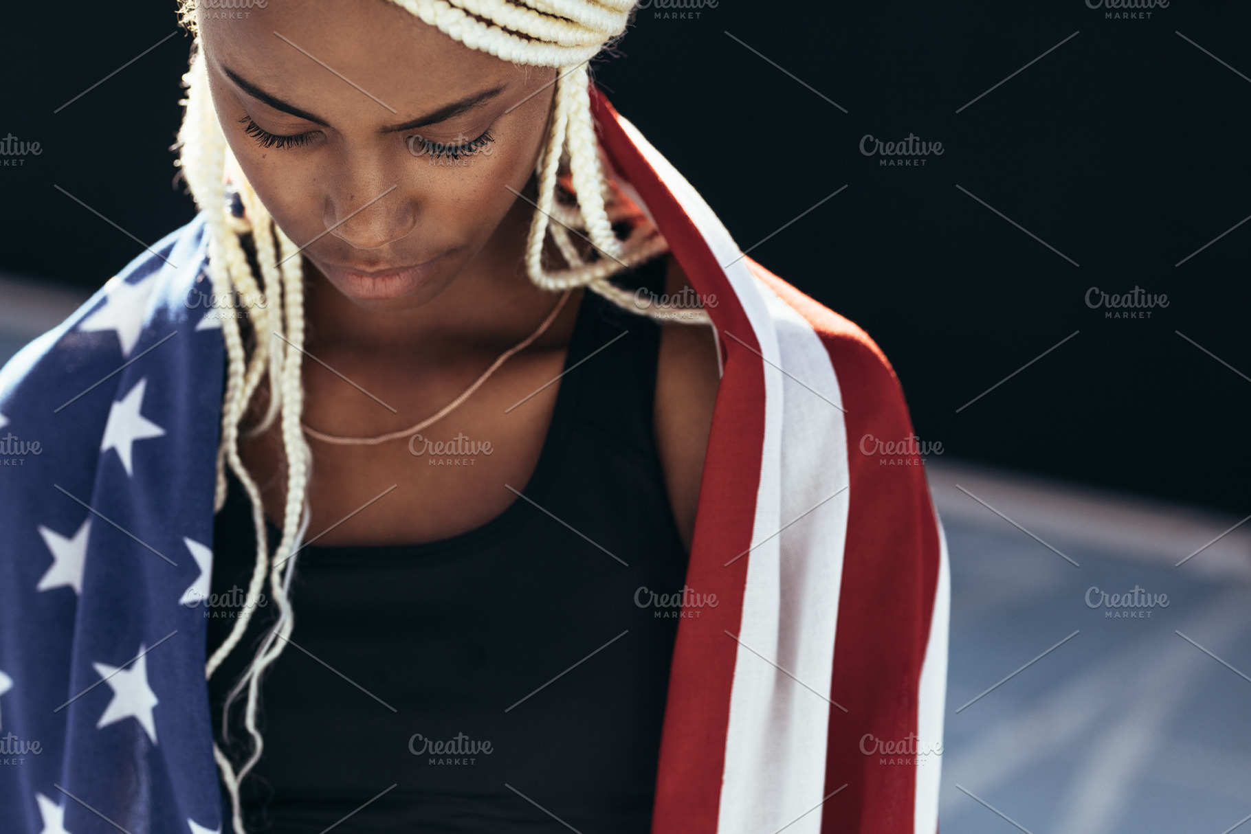 Female athlete with american flag on, a Sports & Recreation Photo by ...