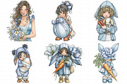 Whimsical Easter Girl Clipart, an Illustration by Daily.Designs (Thumbnail 4 of 7)